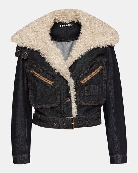 LAZULI Denim Jacket  Women's Faux Fur Lined Denim Jacket – Steve Madden