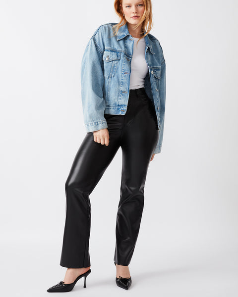 FAUX LEATHER DOUBLE FLY PANT