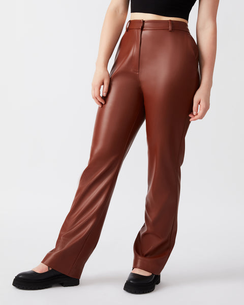 Stevie Straight Leg Pant in Faux Leather