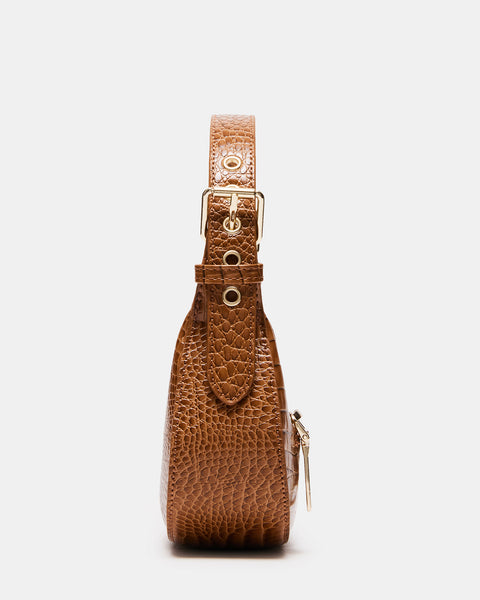 Simple Crocodile Embossed Handbag, Solid Color Satchel Bag, All