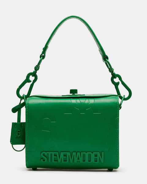 Fashion Green Leather Women's Top Handle Handbag Structured Green Smal