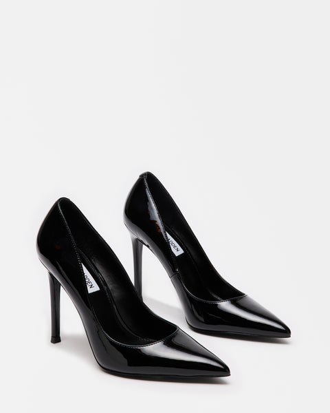 EVELYN Black Patent Point Toe Pump