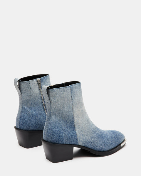 RICHIE Denim Fabric Western Ankle Boot