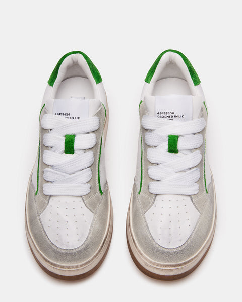 Pretty Green Leather Trainer White - 80s Casual Classics