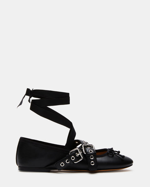 Ballet flats with detachable strap · Black · Flat Shoes