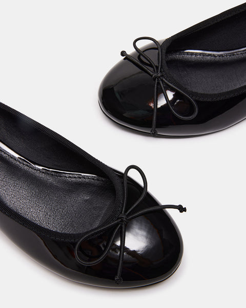 CHERISH Black Patent Slip-On Heels