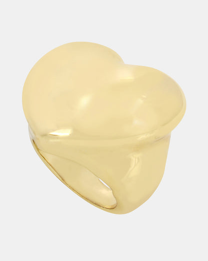 PUFFY HEART RING GOLD