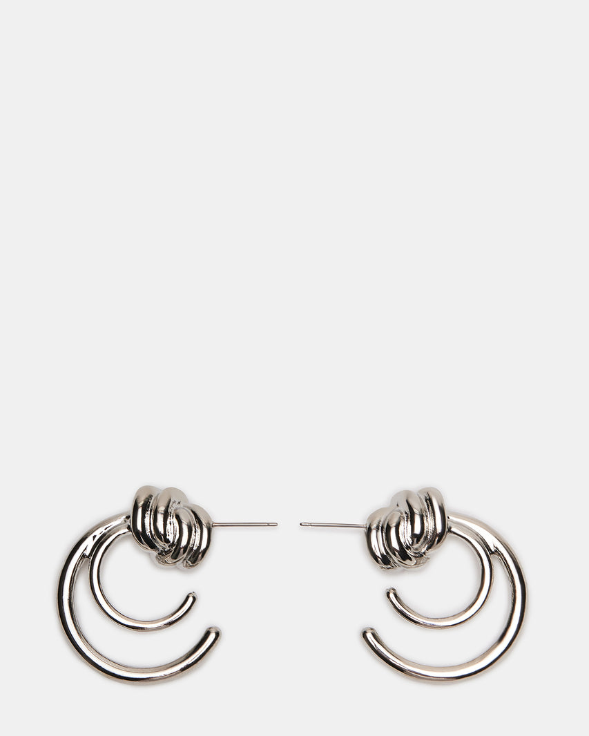 KNOT HOOP EARRINGS SILVER