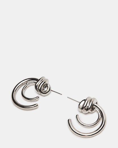 KNOT HOOP EARRINGS SILVER