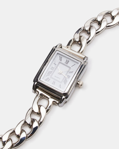 WATCH NECKLACE PEWTER METALLIC