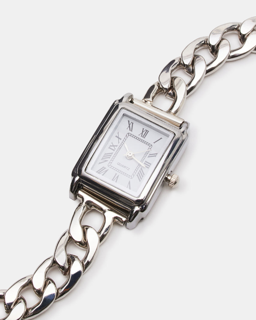 WATCH NECKLACE PEWTER METALLIC