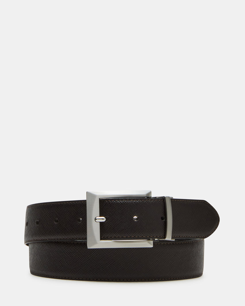 MEN'S REVERSIBLE SAFFIANO BELT BLACK/BROWN