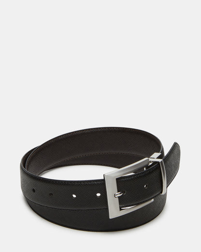 MEN'S REVERSIBLE SAFFIANO BELT BLACK/BROWN