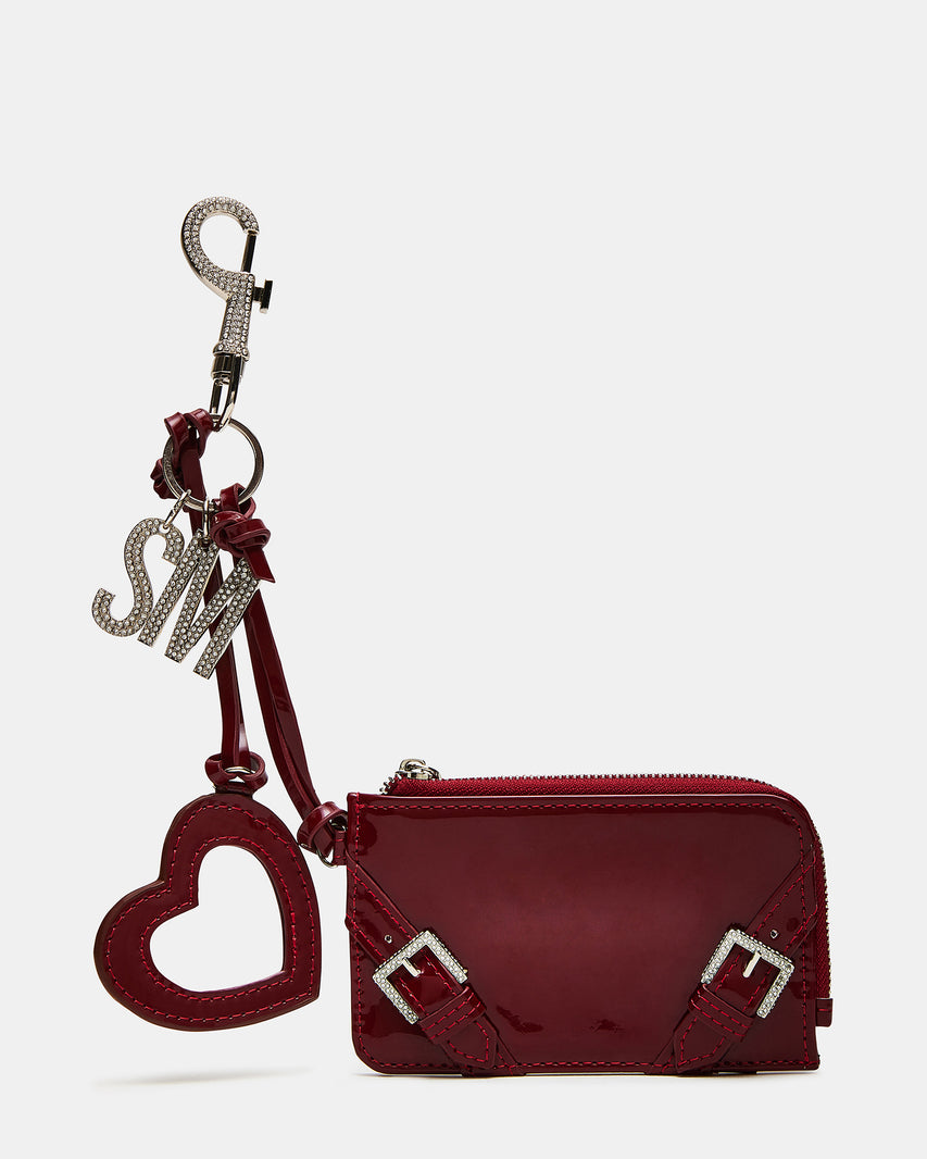 AMORE BAG CHARM WINE PATENT