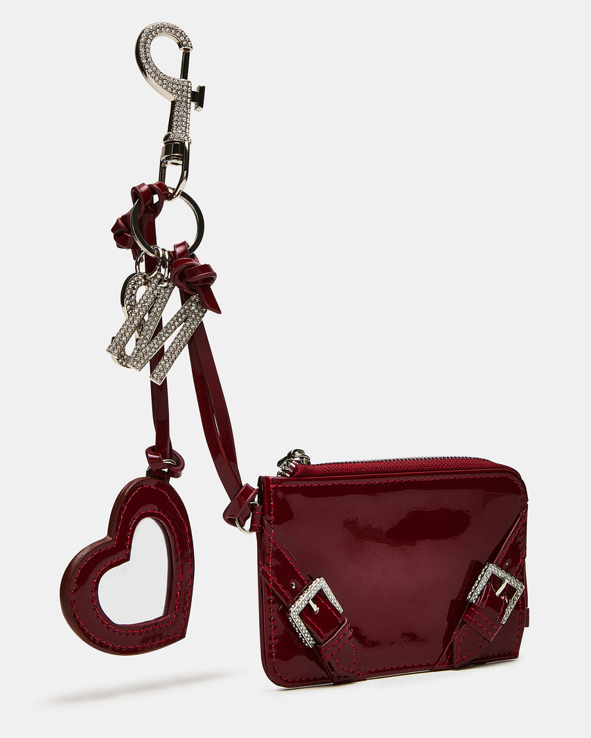 AMORE BAG CHARM WINE PATENT