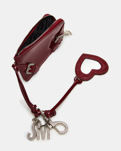 AMORE BAG CHARM WINE PATENT