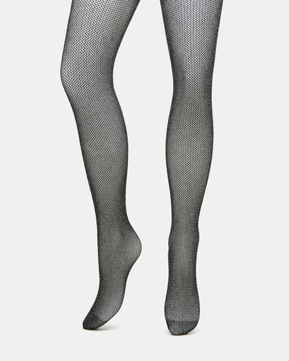 OPEN WORK LUREX TIGHTS BLACK