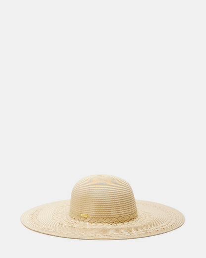 BRAIDED STRAW FLOPPY HAT NATURAL