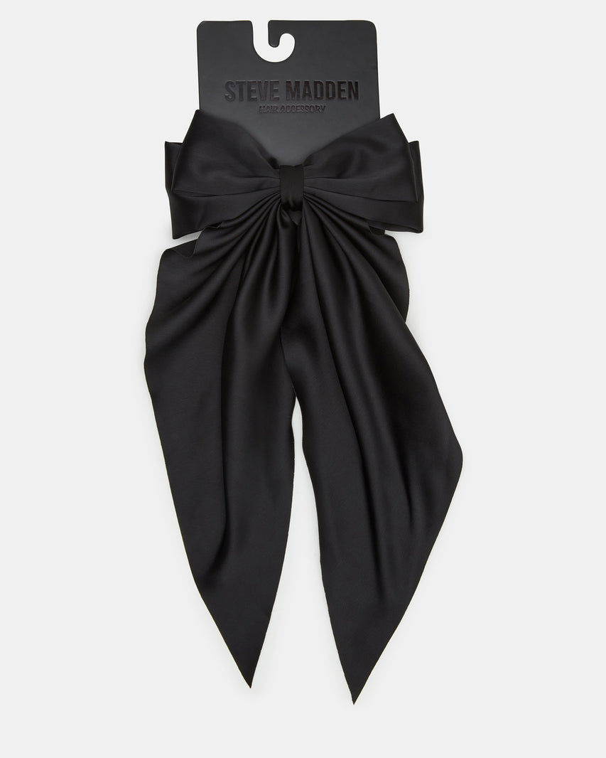 SATIN HAIR BOW BLACK