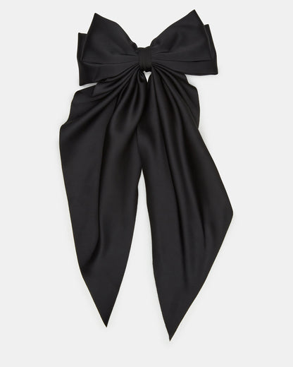 SATIN HAIR BOW BLACK