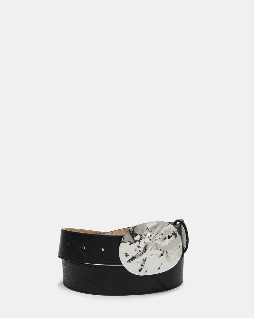 PLATE BUCKLE BELT BLACK/SILVER