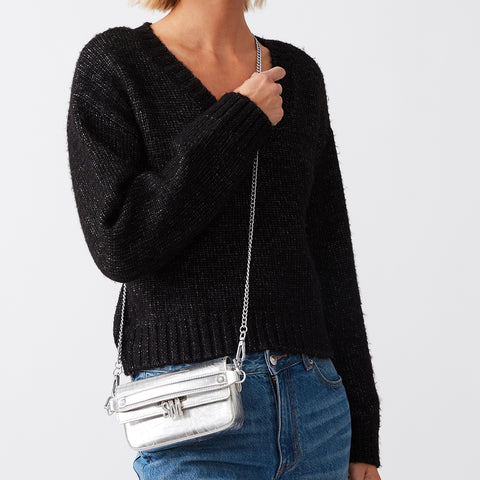 Jase Bag Black/Silver Crossbody Bag | ONESZ | by Steve Madden