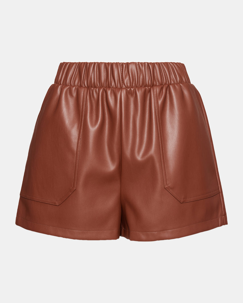 FAUX THE RECORD SHORT COGNAC