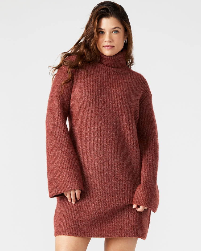 ABBIE SWEATER DRESS RUST