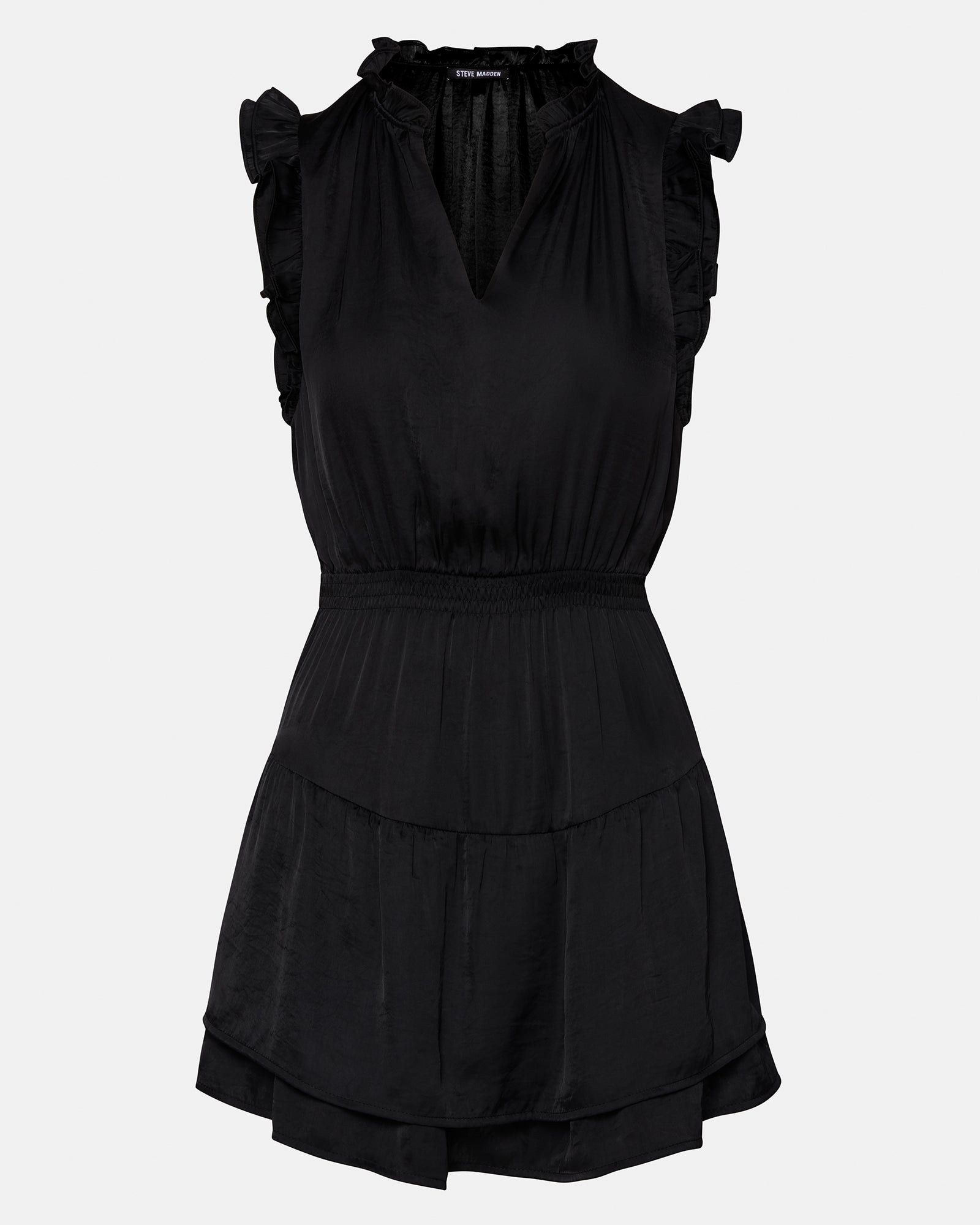 PRAIRIE DREAMS Dress Black | Women's Tiered Mini Dress – Steve Madden