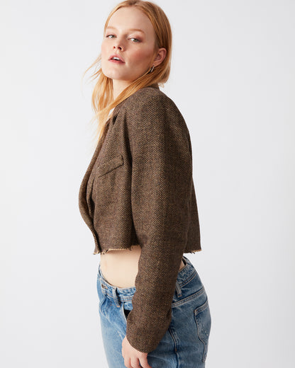 RUPI CROPPED BLAZER BROWN