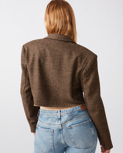 RUPI CROPPED BLAZER BROWN