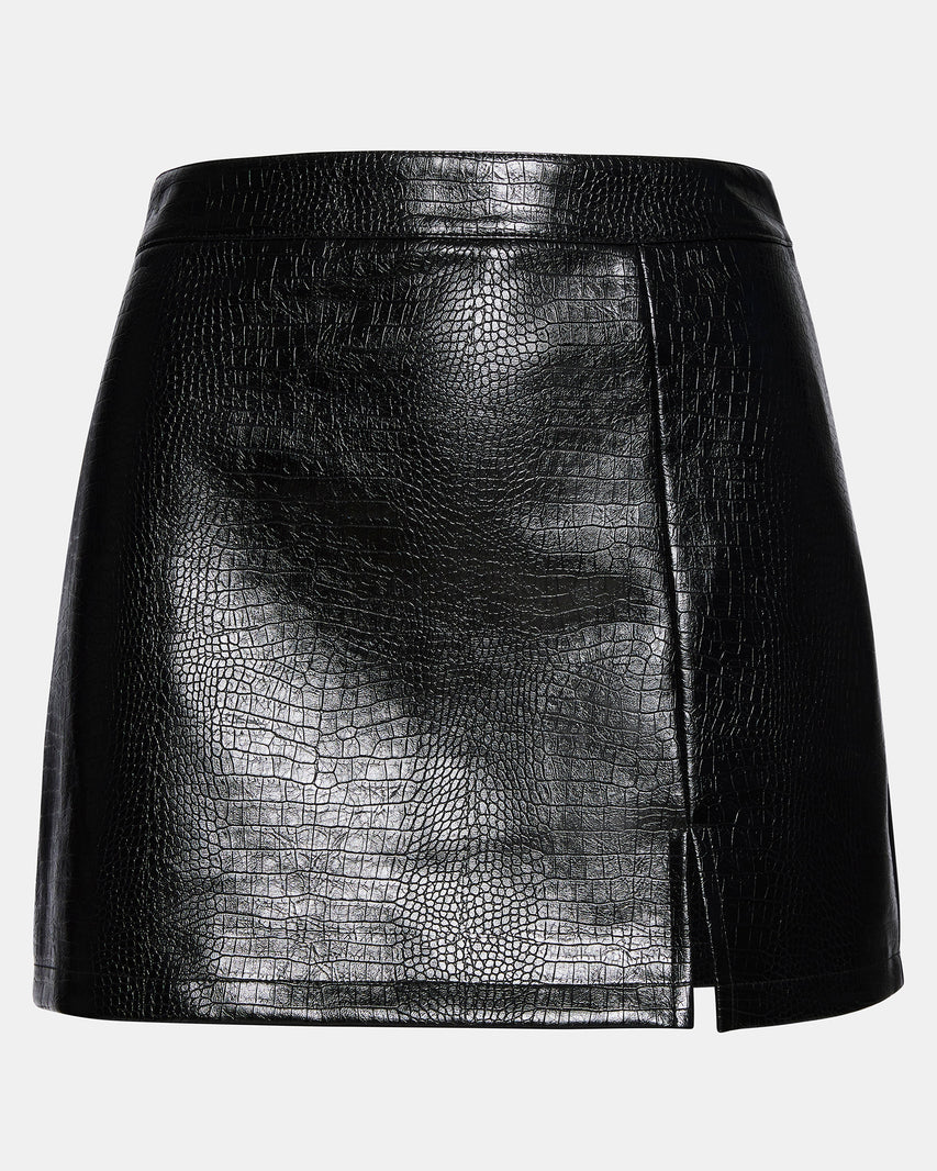 CAMERON SKIRT BLACK CROCODILE