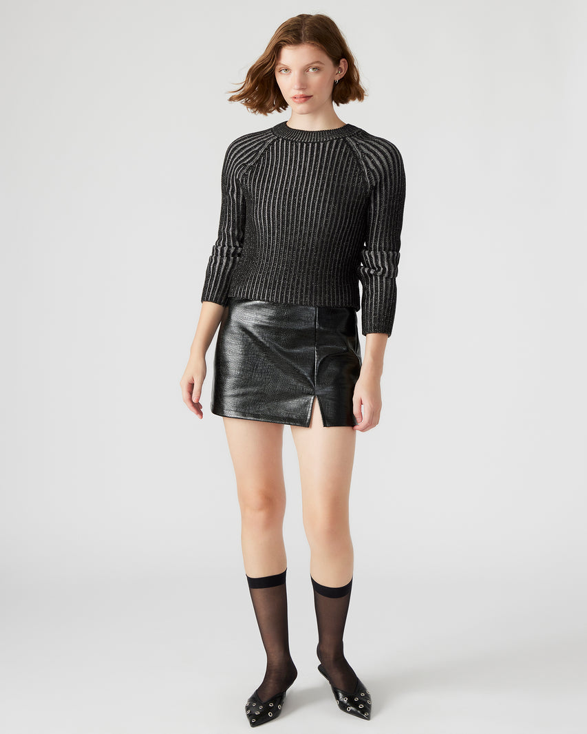 CAMERON SKIRT BLACK CROCODILE