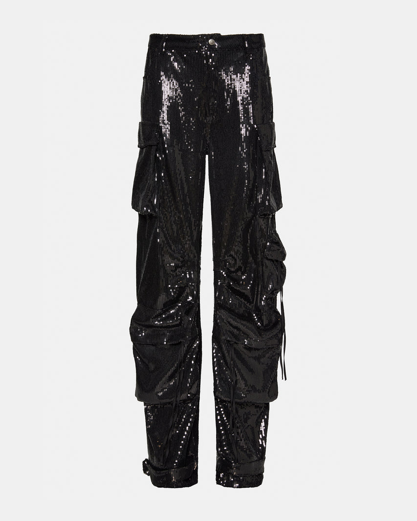 DUO SEQUIN PANT BLACK