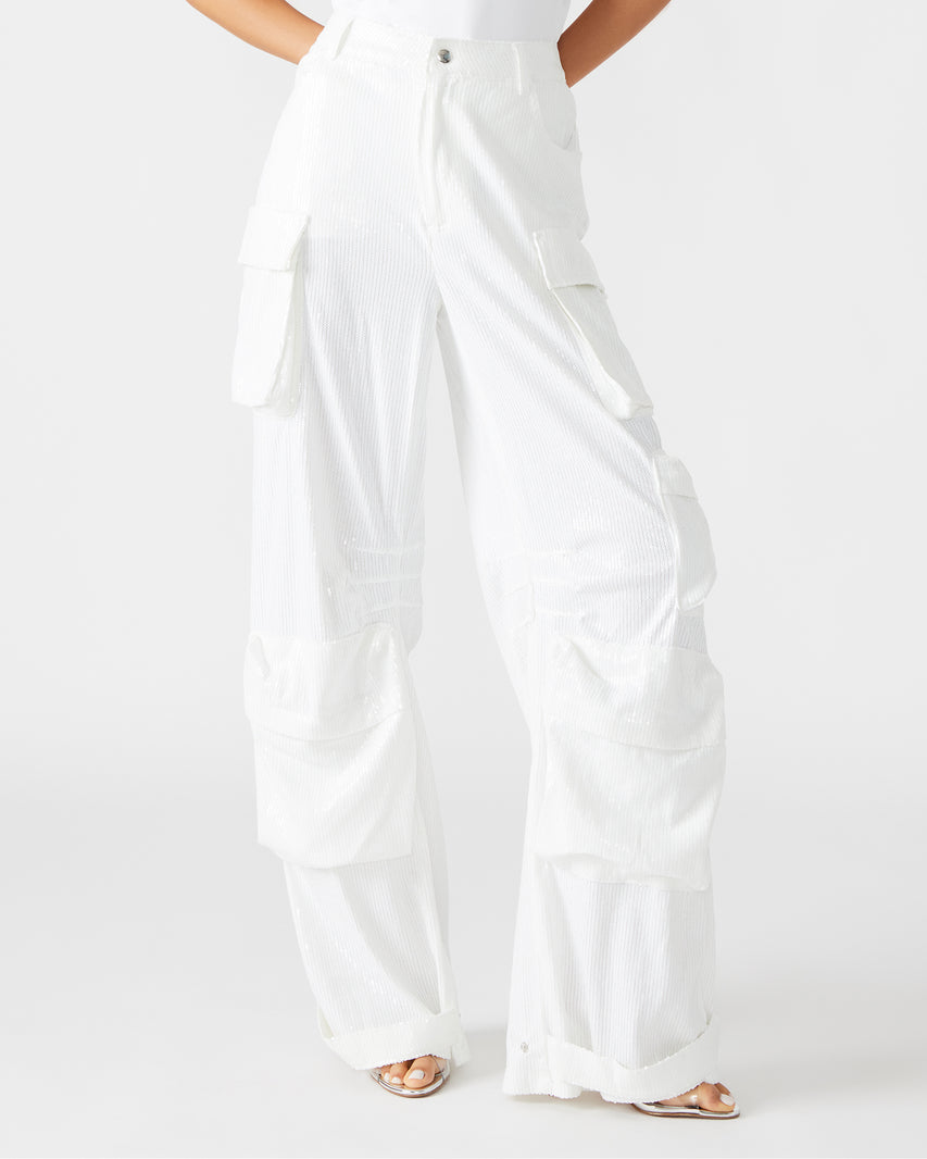 DUO SEQUIN PANT WHITE