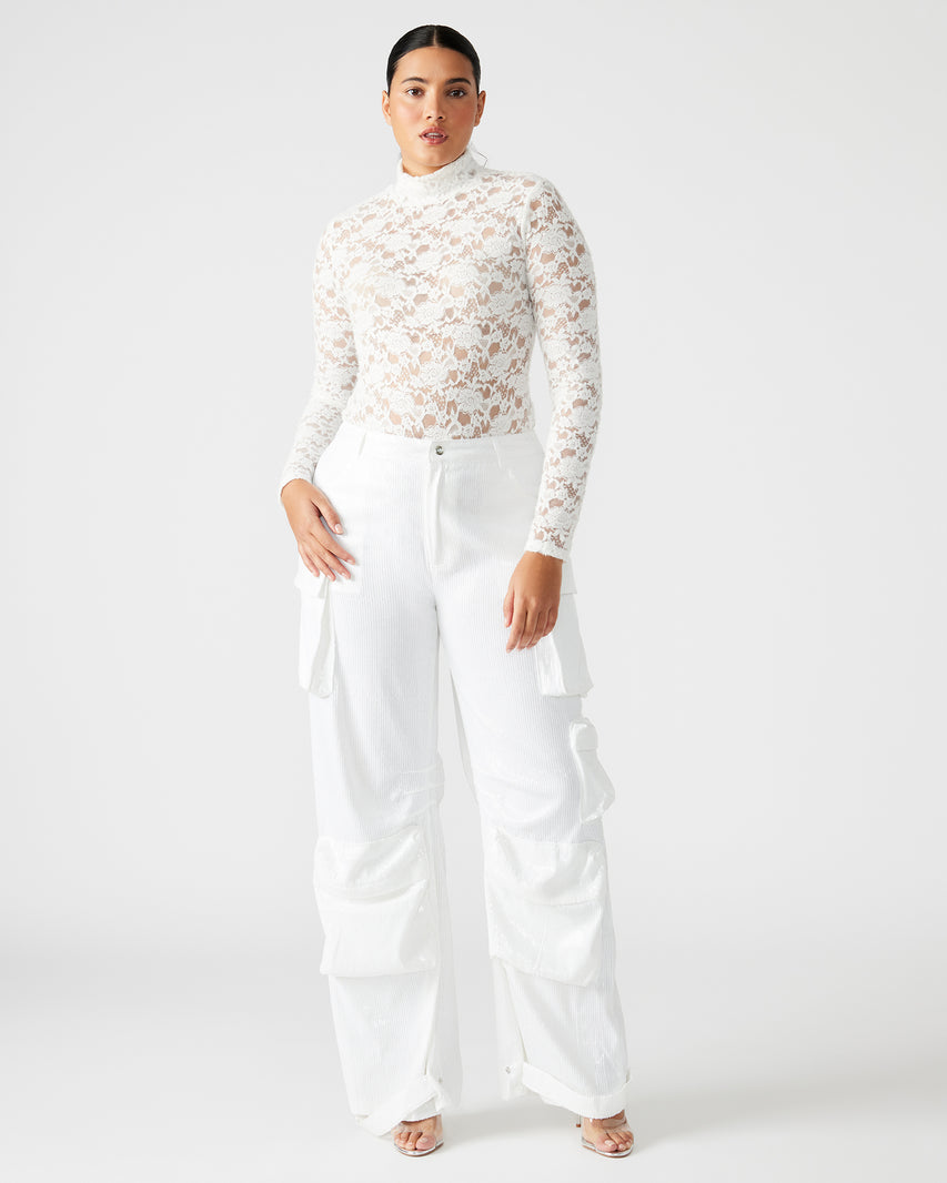 DUO SEQUIN PANT WHITE