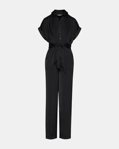 NESSI Black Jumpsuit | Women's Designer Jumpsuits – Steve Madden Canada