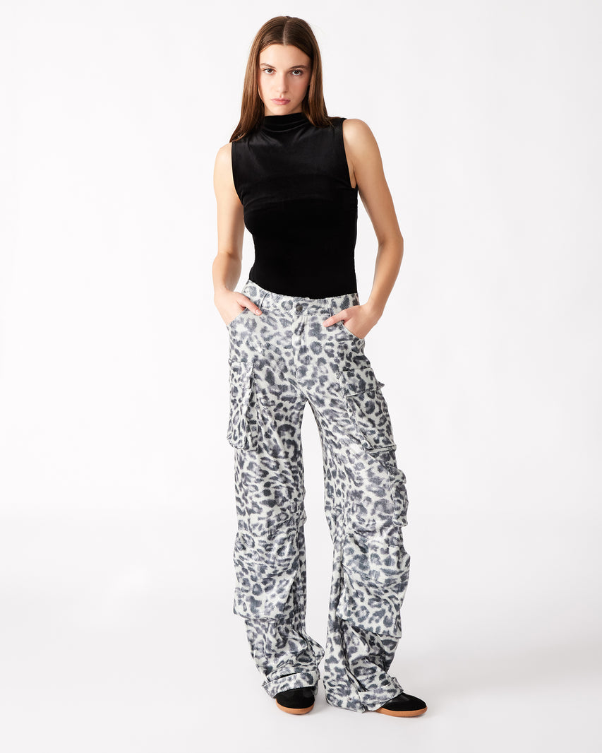 DUO SEQUIN PANT LEOPARD