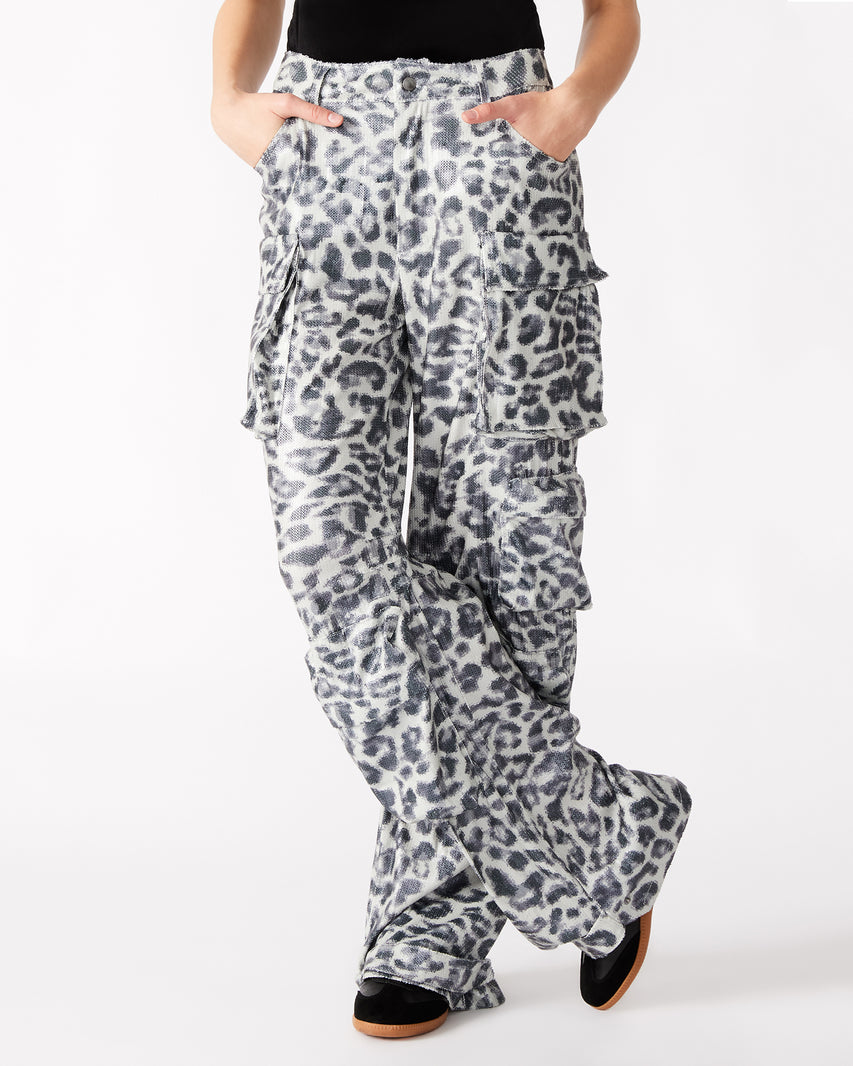 DUO SEQUIN PANT LEOPARD