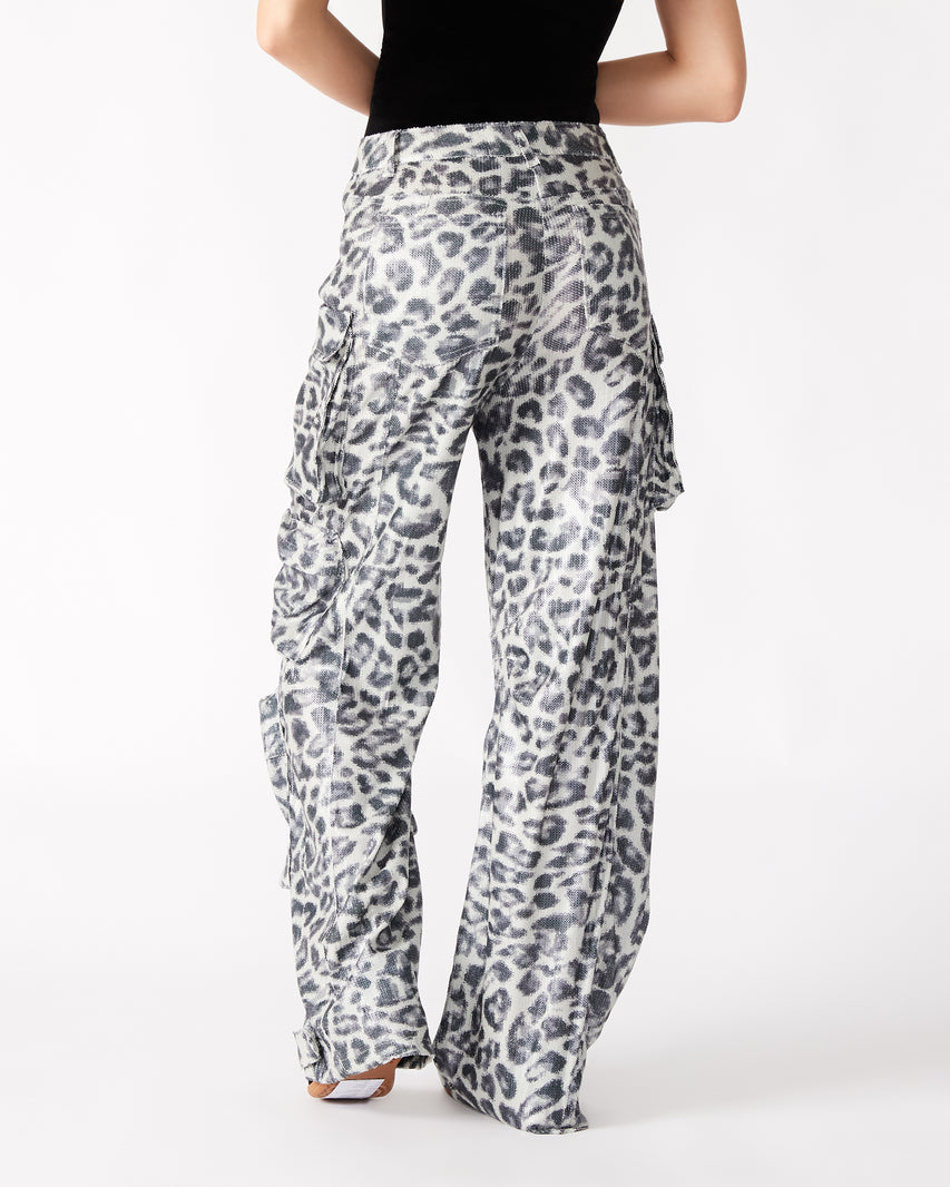 DUO SEQUIN PANT LEOPARD