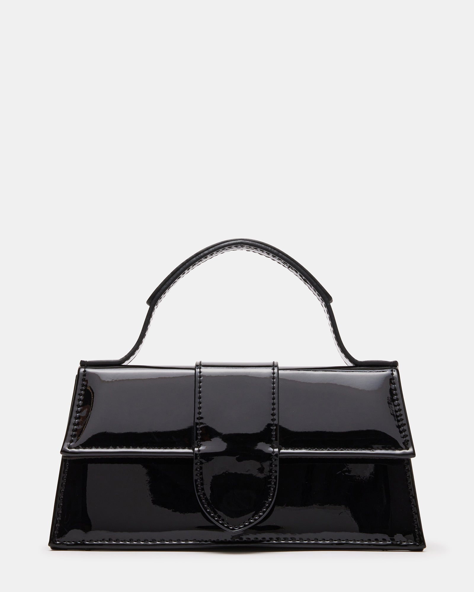 7 inch Patent Leather Crossbody Bag in Black