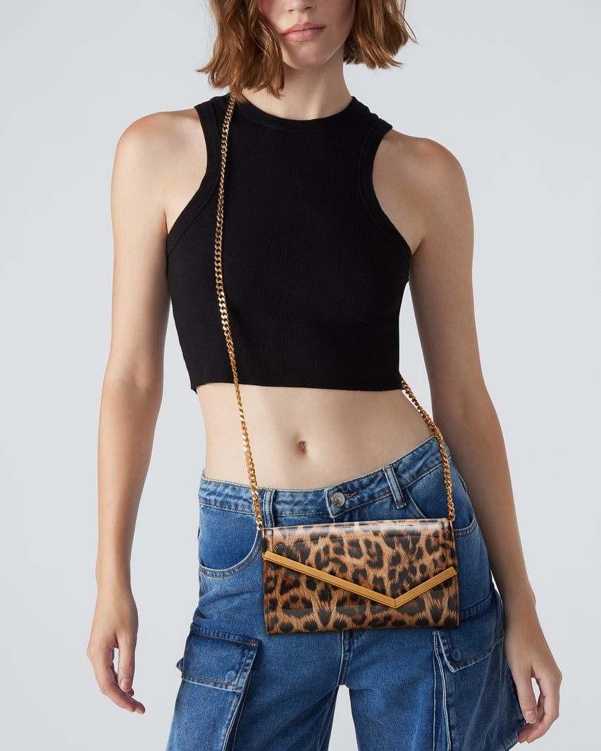 CLUTCHD BAG LEOPARD PATENT