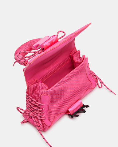 Steve Madden Weekender Bag NEW W/Bonus Clutch Hot Pink & Black