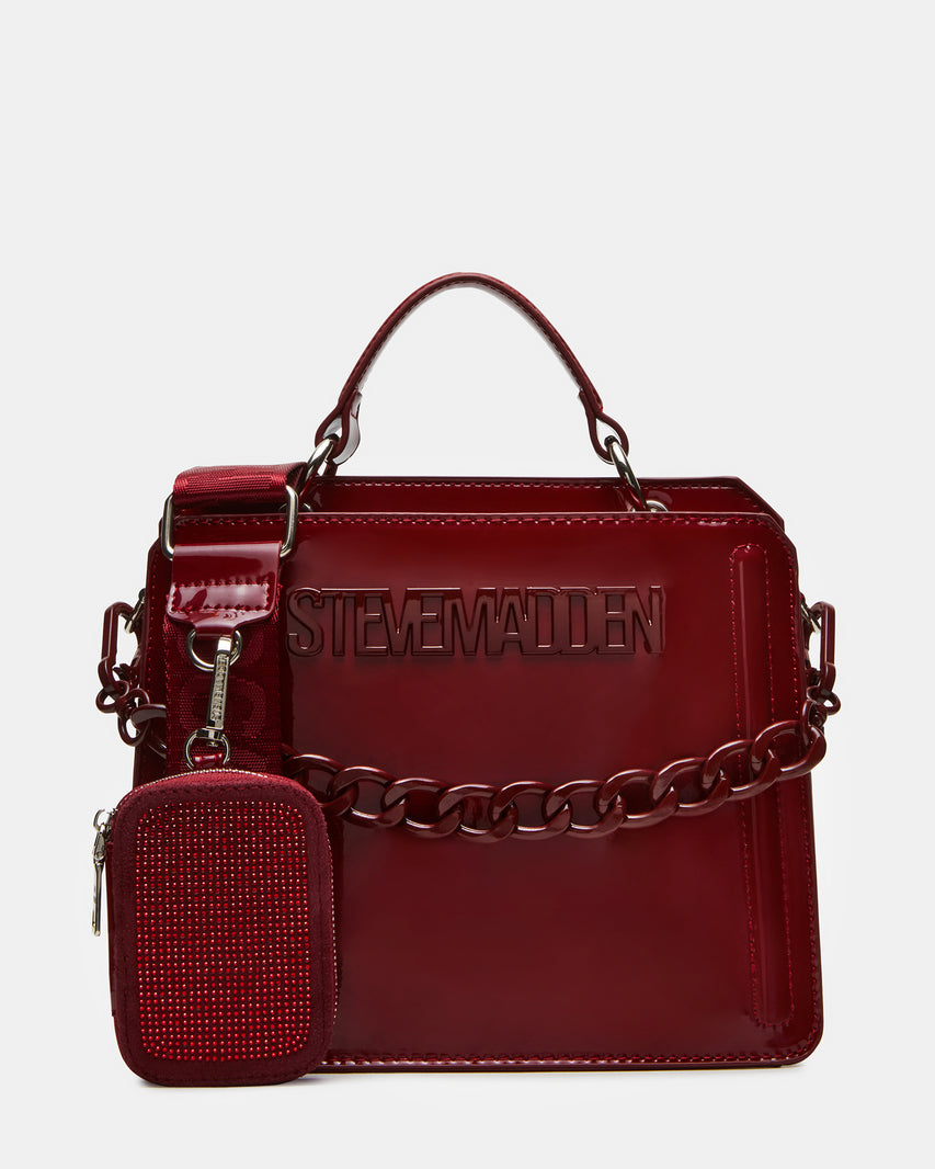 EVELYN BAG BURGUNDY RHINESTONES