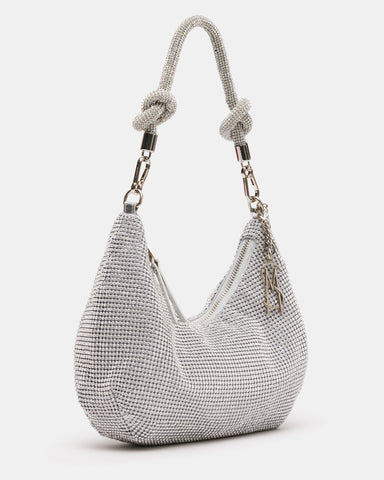 Steve Madden Silver Vimax Rhinestone Crossbody Bag & Gray Pouch, Best Price  and Reviews