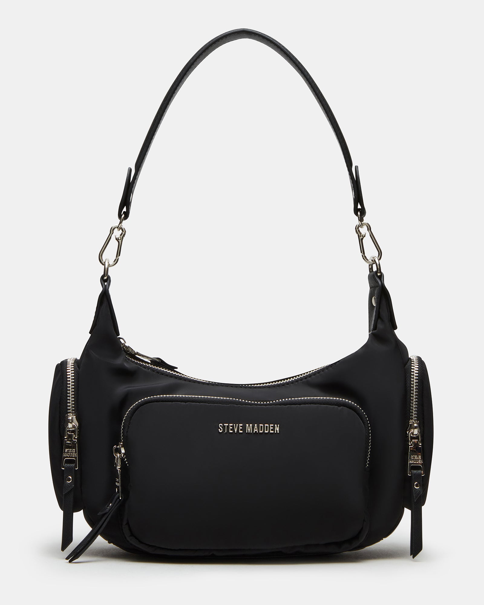 KEVIN Shoulder Bag Black | Women&#39;s Puffed Cargo Handbag &ndash; Steve Madden