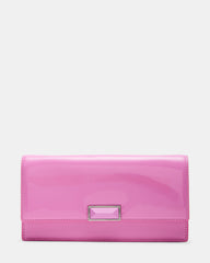 Pink on sale patent clutch