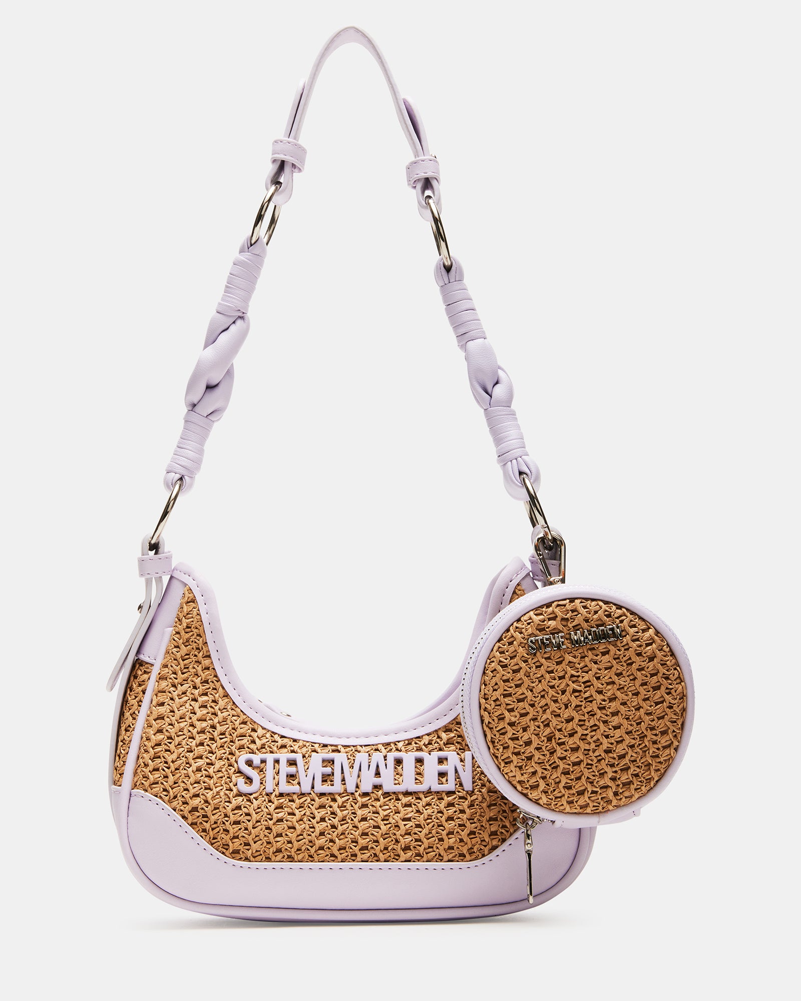 DARYLL Bag Lavender | Women's Raffia Shoulder Bag – Steve Madden