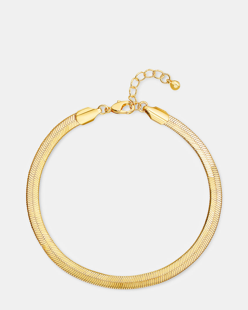 HERRINGBONE ANKLET GOLD