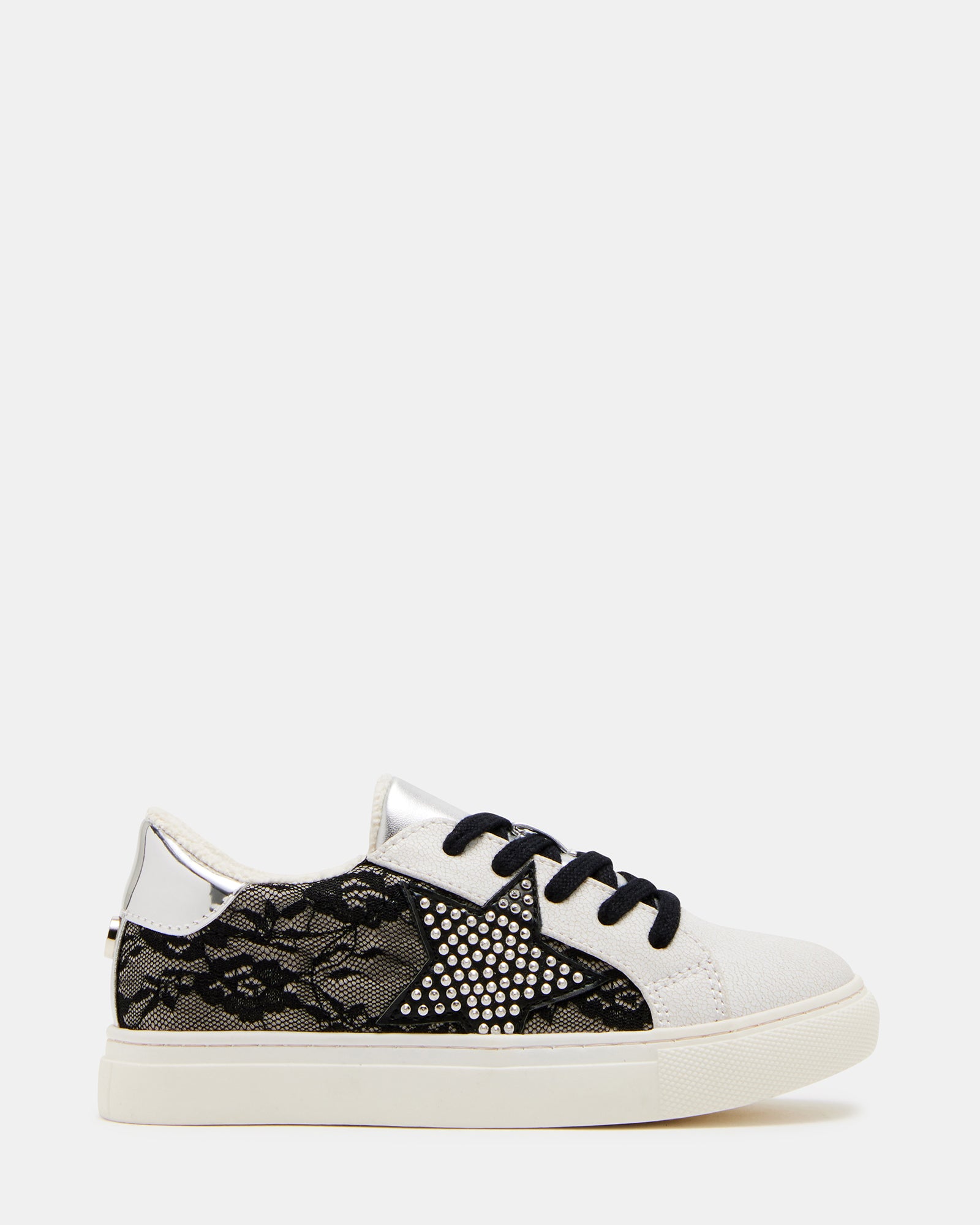 Kids' REZUME Black Lace Lace-Up Star Sneakers | Girls' Shoes